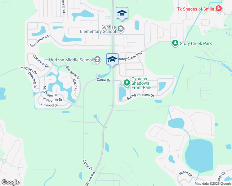 map of restaurants, bars, coffee shops, grocery stores, and more near 4482 Spring Blossom Lane in Kissimmee