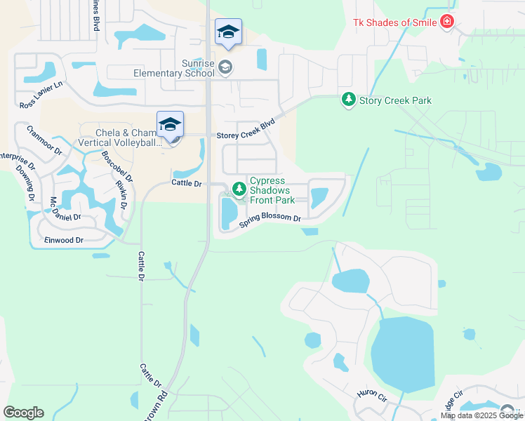 map of restaurants, bars, coffee shops, grocery stores, and more near 4406 Creeks Run Boulevard in Kissimmee