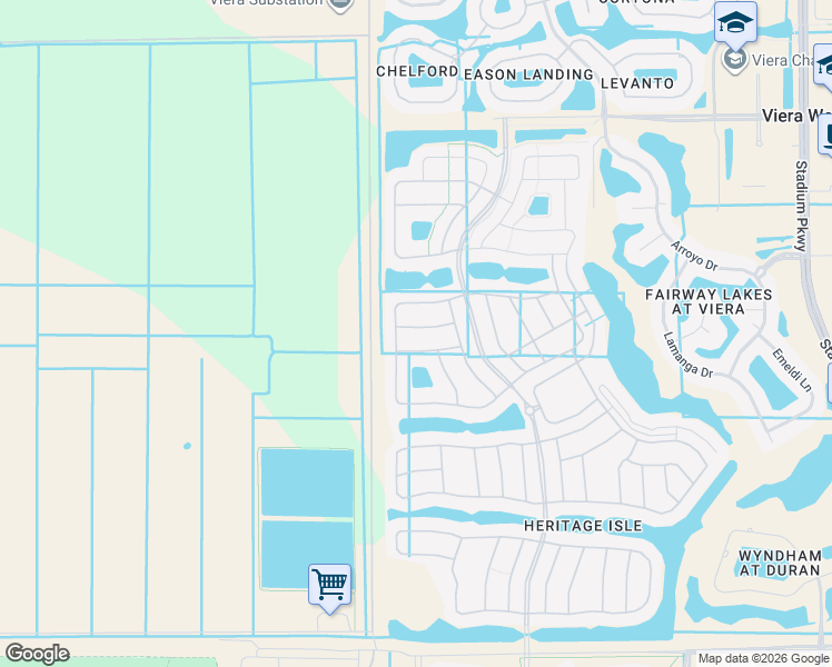 map of restaurants, bars, coffee shops, grocery stores, and more near 3457 Farragut Place in Melbourne