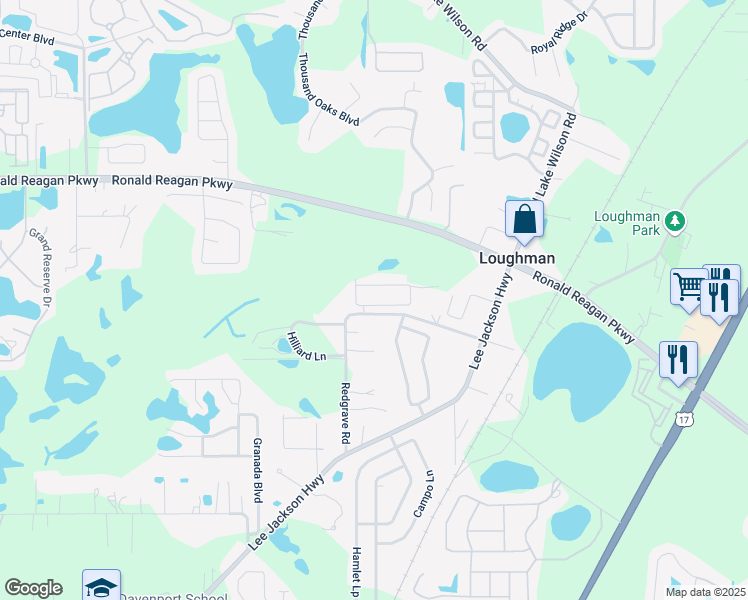 map of restaurants, bars, coffee shops, grocery stores, and more near 810 Old Schoolhouse Road West in Davenport