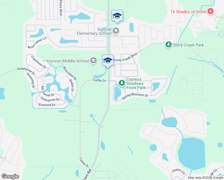 map of restaurants, bars, coffee shops, grocery stores, and more near 4482 Spring Blossom Lane in Kissimmee