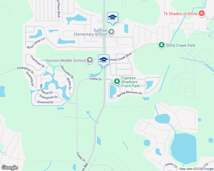 map of restaurants, bars, coffee shops, grocery stores, and more near 4482 Spring Blossom Lane in Kissimmee