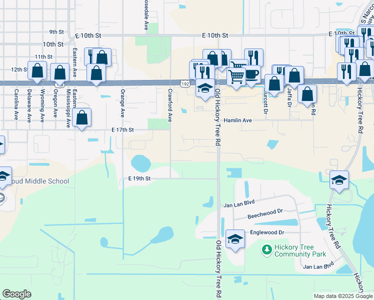 map of restaurants, bars, coffee shops, grocery stores, and more near 870 Wilfred Street in St. Cloud
