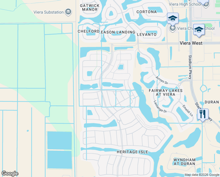 map of restaurants, bars, coffee shops, grocery stores, and more near 3116 Quint Drive in Melbourne