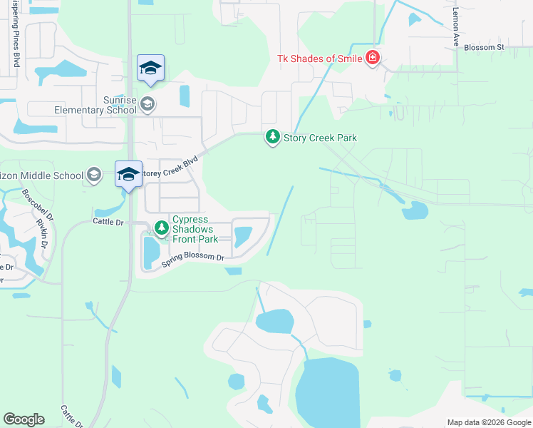map of restaurants, bars, coffee shops, grocery stores, and more near 2102 Shadow Creek Drive in Kissimmee