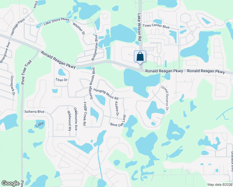 map of restaurants, bars, coffee shops, grocery stores, and more near 415 Pine Lake View Drive in Davenport