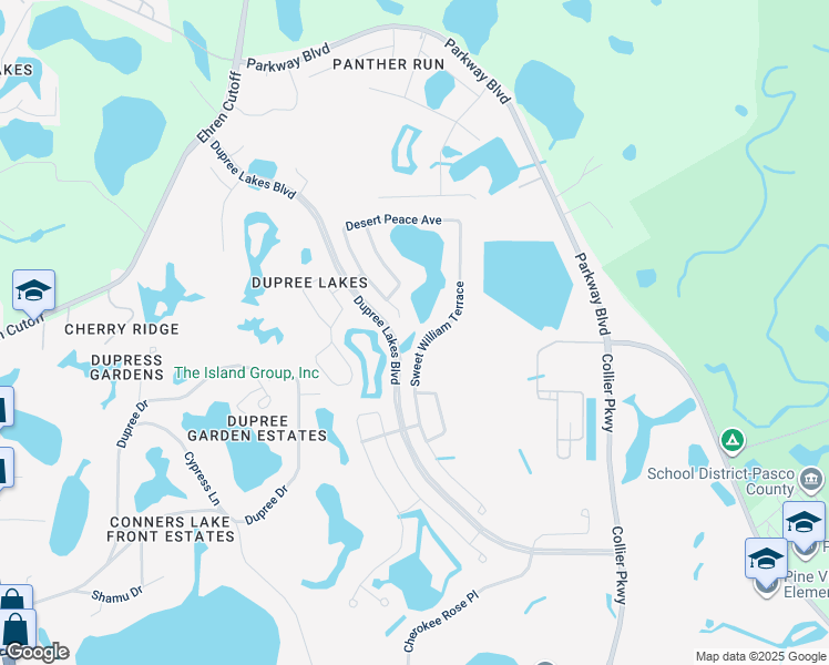 map of restaurants, bars, coffee shops, grocery stores, and more near in Land O' Lakes