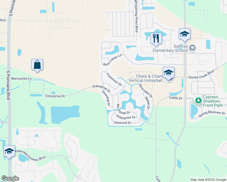 map of restaurants, bars, coffee shops, grocery stores, and more near 2602 Mc Daniel Drive in Kissimmee