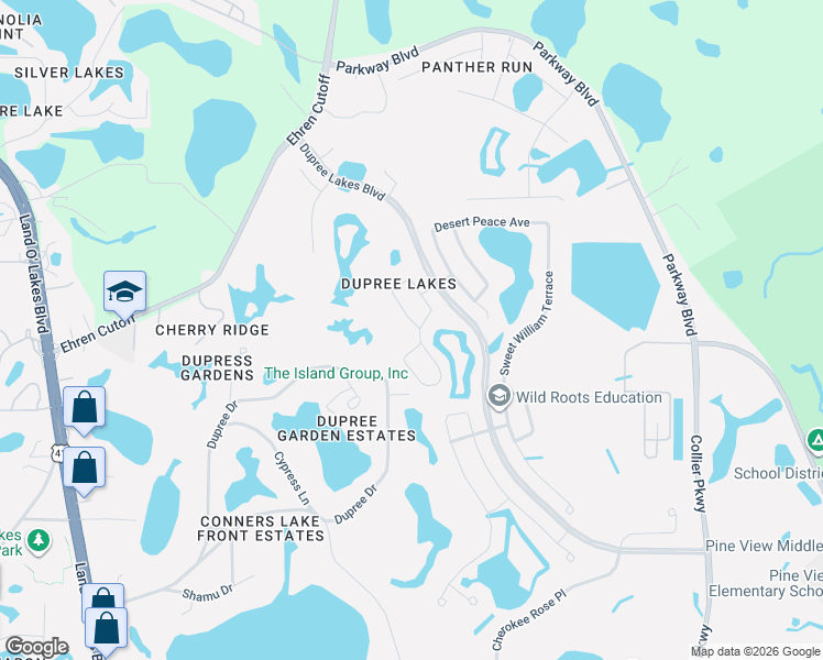 map of restaurants, bars, coffee shops, grocery stores, and more near 5903 Cape Loop in Land O' Lakes