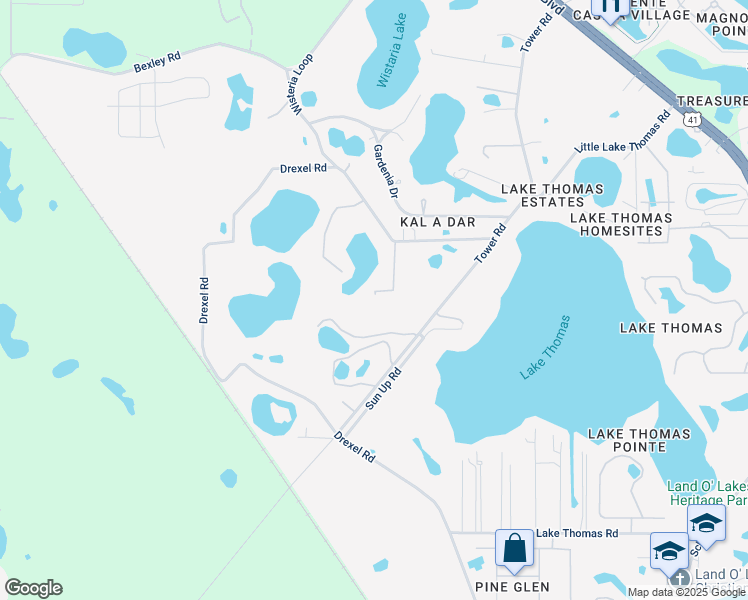 map of restaurants, bars, coffee shops, grocery stores, and more near 5832 Double R Lane in Land O' Lakes
