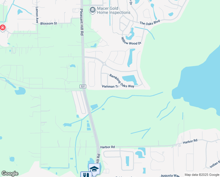 map of restaurants, bars, coffee shops, grocery stores, and more near 2288 Viehman Tr in Kissimmee