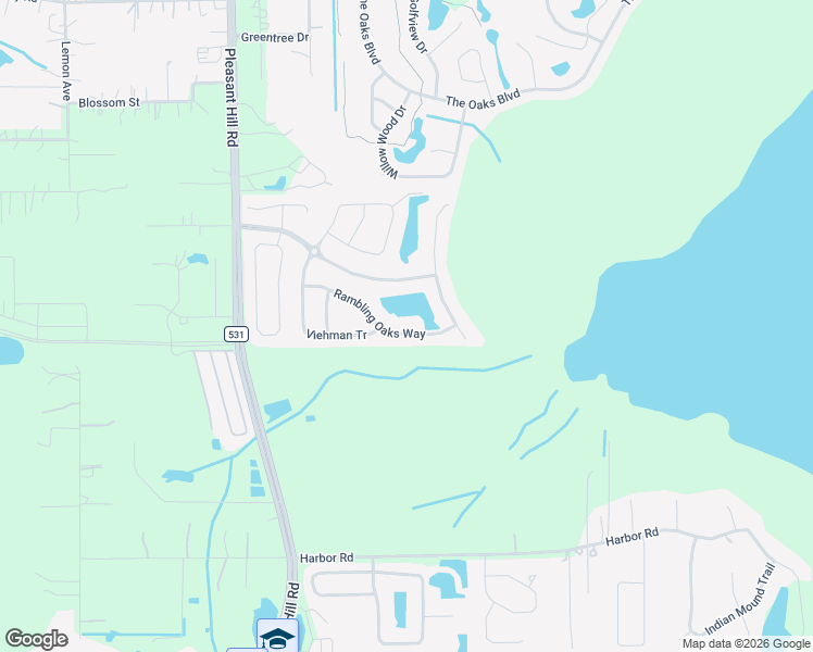 map of restaurants, bars, coffee shops, grocery stores, and more near 2275 Rambling Oaks Way in Kissimmee