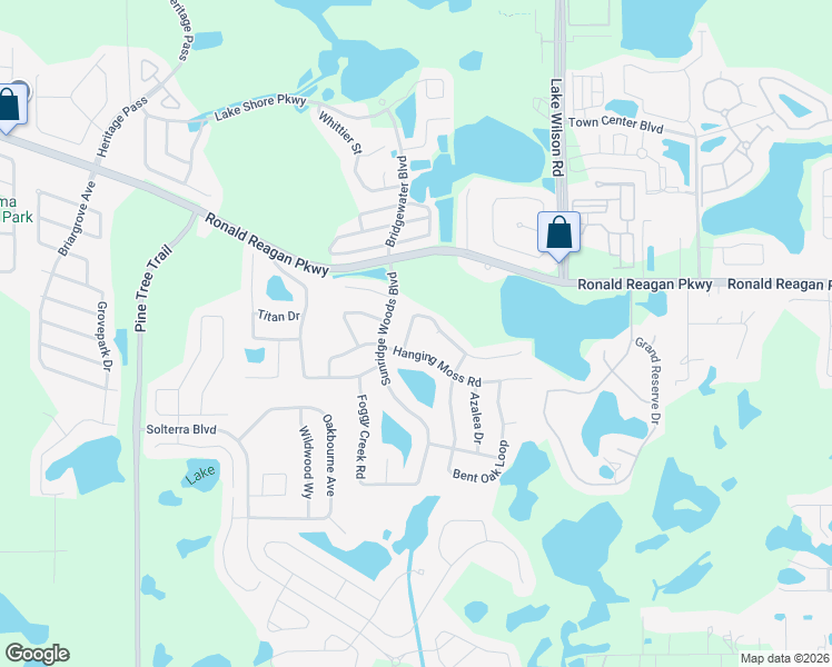 map of restaurants, bars, coffee shops, grocery stores, and more near 129 Pine Lake View Drive in Davenport