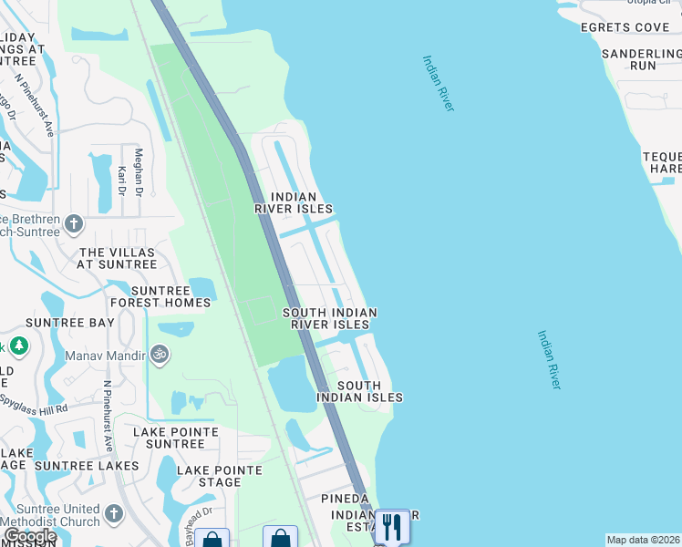 map of restaurants, bars, coffee shops, grocery stores, and more near 6399 Capstan Court in Rockledge