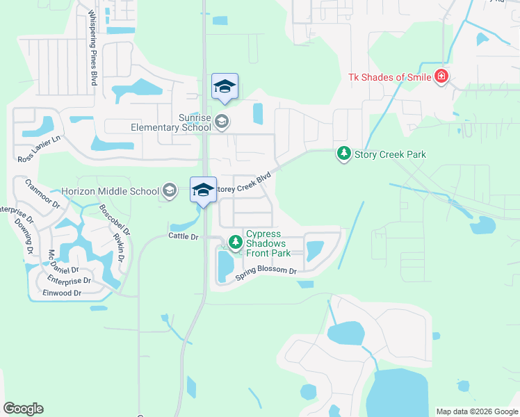 map of restaurants, bars, coffee shops, grocery stores, and more near 4416 Bluff Oak Loop in Kissimmee