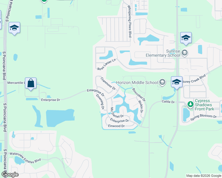 map of restaurants, bars, coffee shops, grocery stores, and more near 2751 Cranmoor Drive in Kissimmee