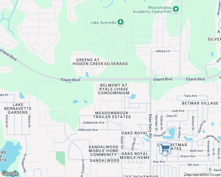 map of restaurants, bars, coffee shops, grocery stores, and more near 36113 Deer Creek Drive in Zephyrhills