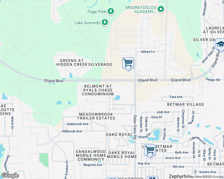 map of restaurants, bars, coffee shops, grocery stores, and more near 5914 Willow Ridge Drive in Zephyrhills