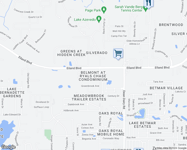 map of restaurants, bars, coffee shops, grocery stores, and more near 5919 Ryals Road in Zephyrhills