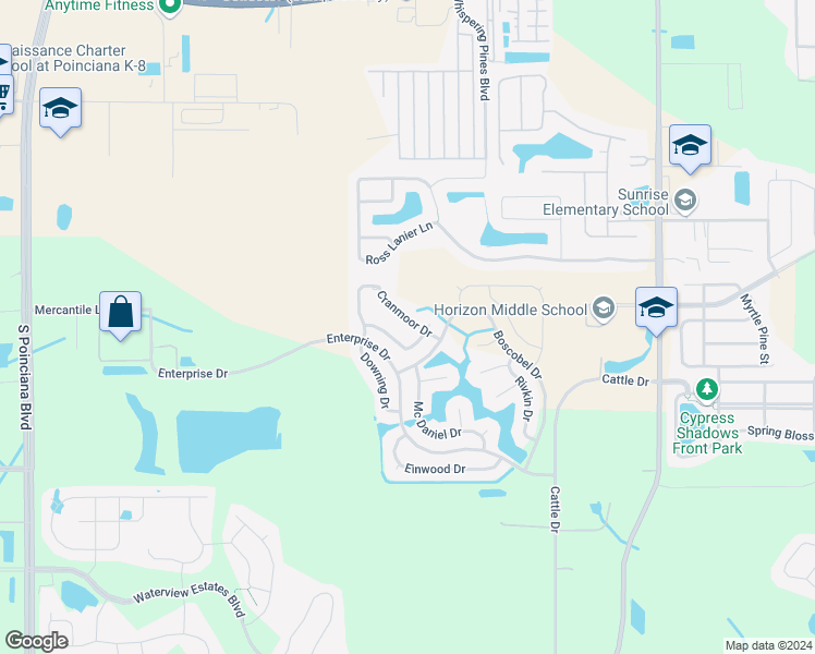 map of restaurants, bars, coffee shops, grocery stores, and more near 2751 Cranmoor Drive in Kissimmee
