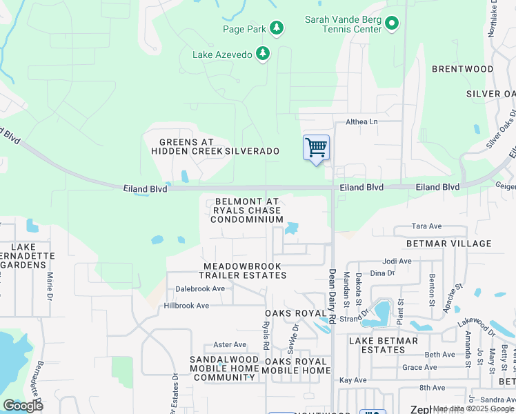 map of restaurants, bars, coffee shops, grocery stores, and more near 5919 Ryals Road in Zephyrhills