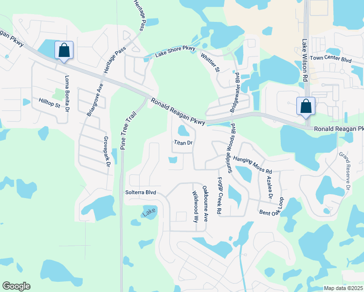 map of restaurants, bars, coffee shops, grocery stores, and more near 127 Titan Drive in Davenport