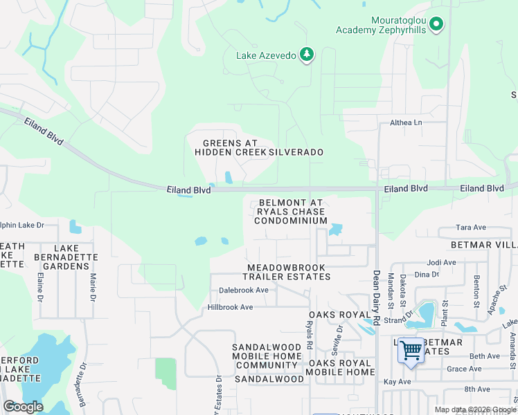 map of restaurants, bars, coffee shops, grocery stores, and more near 5924 Brickleberry Lane in Zephyrhills