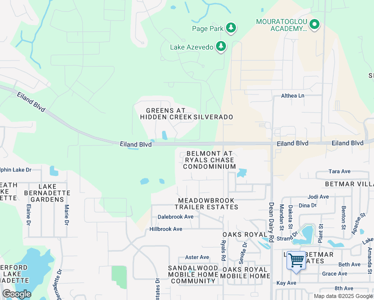 map of restaurants, bars, coffee shops, grocery stores, and more near 36009 Deer Creek Drive in Zephyrhills