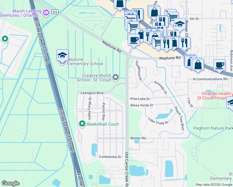 map of restaurants, bars, coffee shops, grocery stores, and more near 1835 Remembrance Avenue in St. Cloud