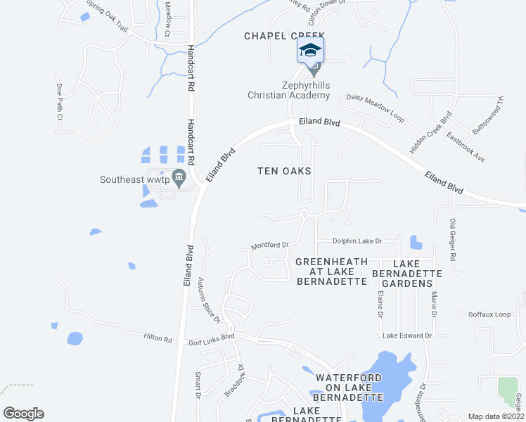 map of restaurants, bars, coffee shops, grocery stores, and more near 34751 Marsh Glen Court in Zephyrhills