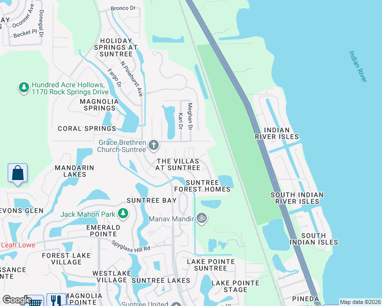 map of restaurants, bars, coffee shops, grocery stores, and more near 911 Maplewood Court in Melbourne