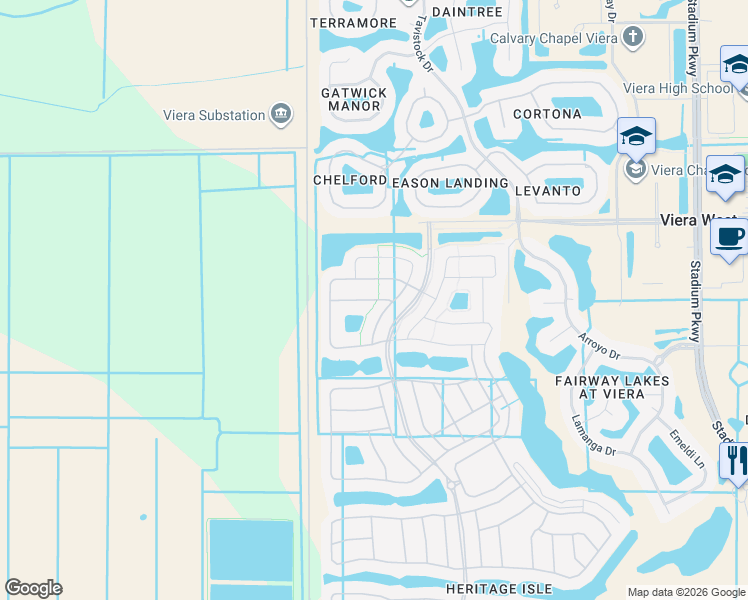 map of restaurants, bars, coffee shops, grocery stores, and more near Russ Place in Melbourne