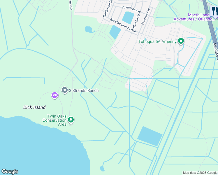 map of restaurants, bars, coffee shops, grocery stores, and more near 2165 Macy Island Road in Kissimmee