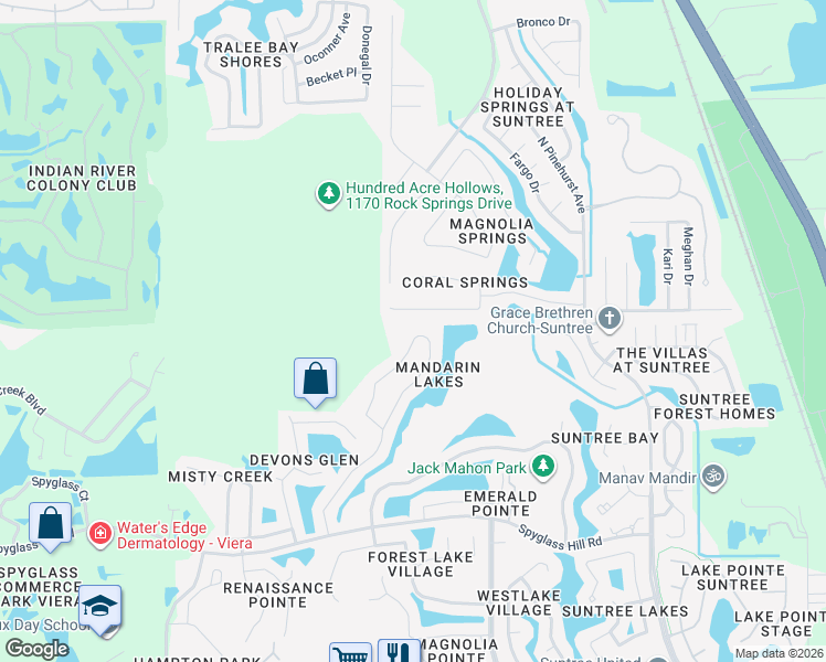 map of restaurants, bars, coffee shops, grocery stores, and more near 927 Carriage Hill Road in Melbourne