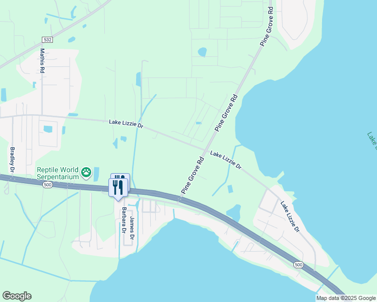 map of restaurants, bars, coffee shops, grocery stores, and more near 5886 Lake Lizzie Drive in St. Cloud