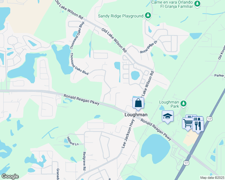 map of restaurants, bars, coffee shops, grocery stores, and more near 105 Secluded Oak Court in Davenport