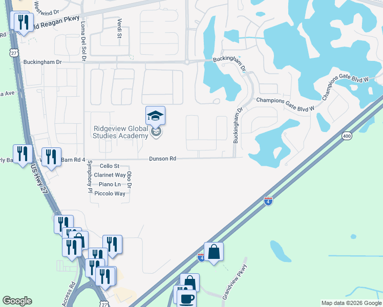 map of restaurants, bars, coffee shops, grocery stores, and more near 113 Alford Drive in Davenport