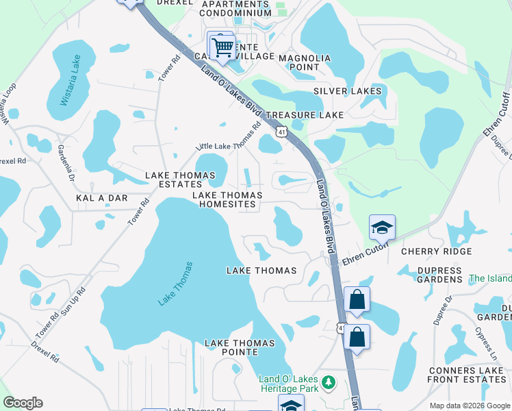 map of restaurants, bars, coffee shops, grocery stores, and more near 6017 Land O' Lakes Boulevard in Land O' Lakes