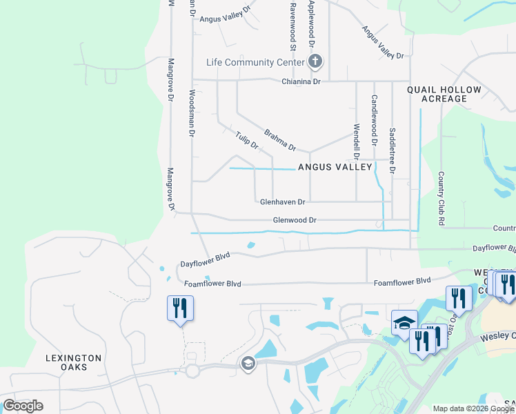 map of restaurants, bars, coffee shops, grocery stores, and more near 26370 Glenhaven Drive in Zephyrhills