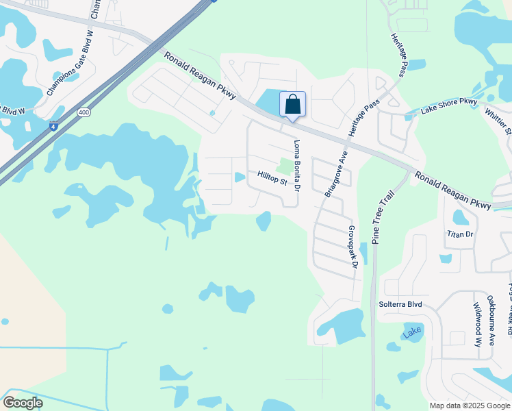 map of restaurants, bars, coffee shops, grocery stores, and more near Tortuga Court in Polk County
