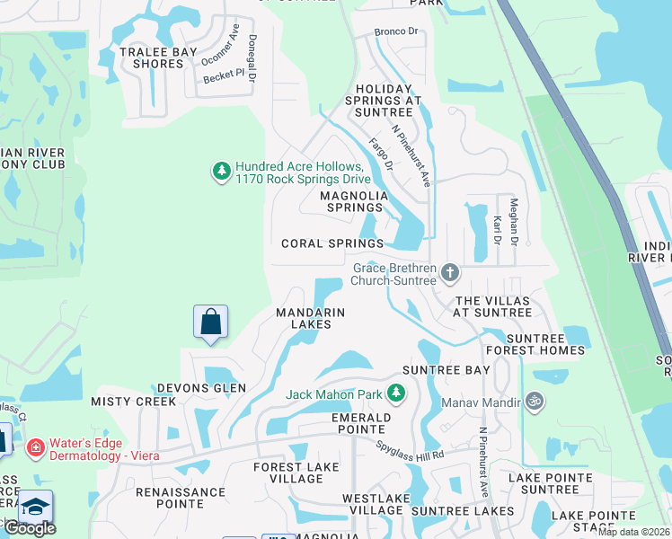map of restaurants, bars, coffee shops, grocery stores, and more near 1057 Acappella Drive in Melbourne