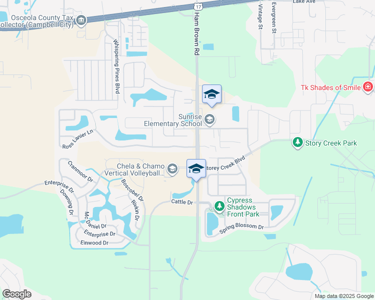 map of restaurants, bars, coffee shops, grocery stores, and more near 4502 Ross Lanier Lane in Kissimmee