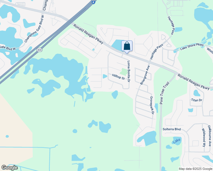 map of restaurants, bars, coffee shops, grocery stores, and more near 176 Tortuga Court in Davenport