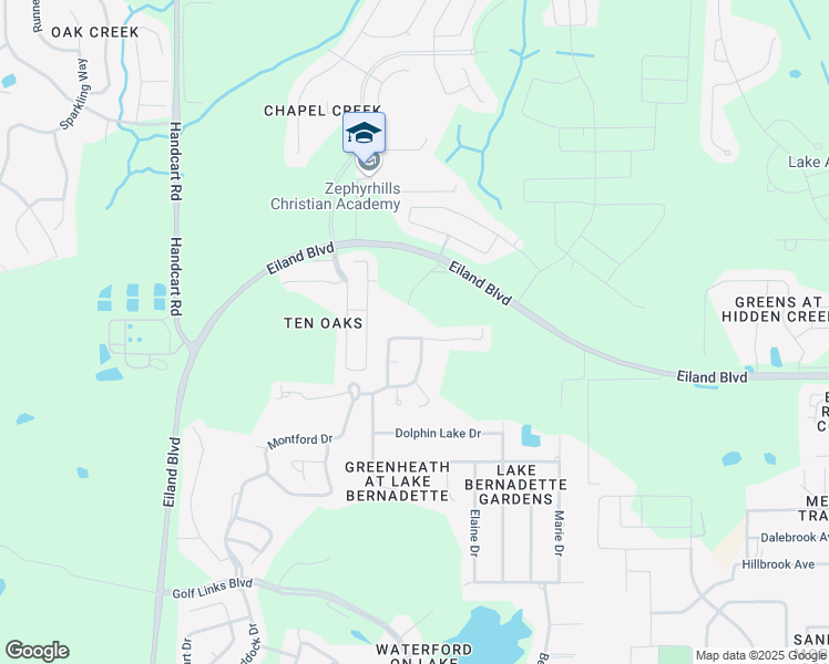 map of restaurants, bars, coffee shops, grocery stores, and more near 35049 Meadow Reach Drive in Zephyrhills