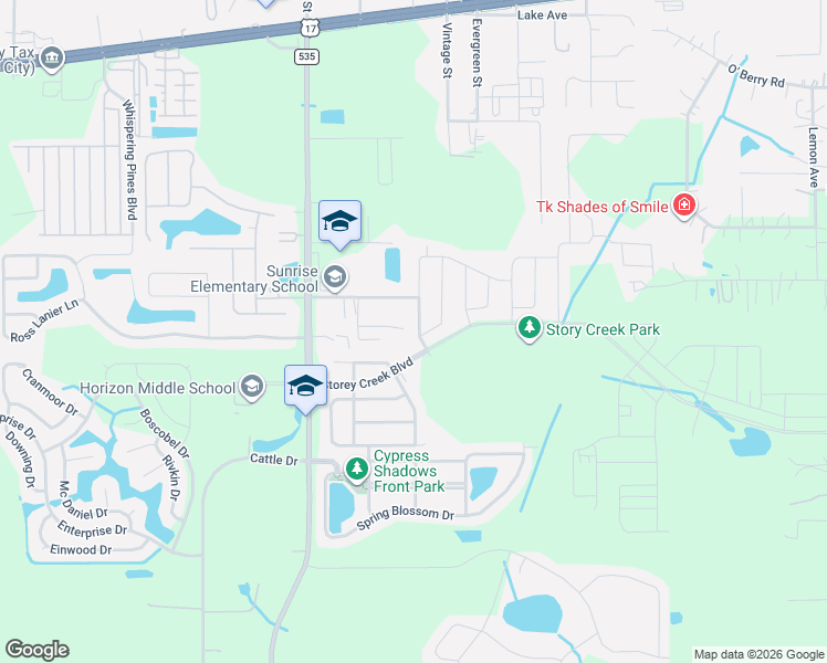 map of restaurants, bars, coffee shops, grocery stores, and more near 4456 Campbell Road in Kissimmee