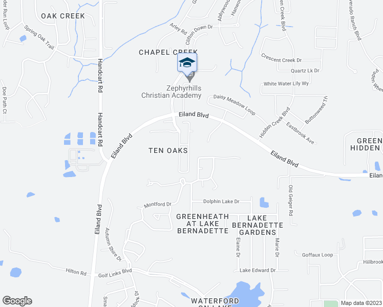 map of restaurants, bars, coffee shops, grocery stores, and more near 6118 Merrifield Drive in Zephyrhills