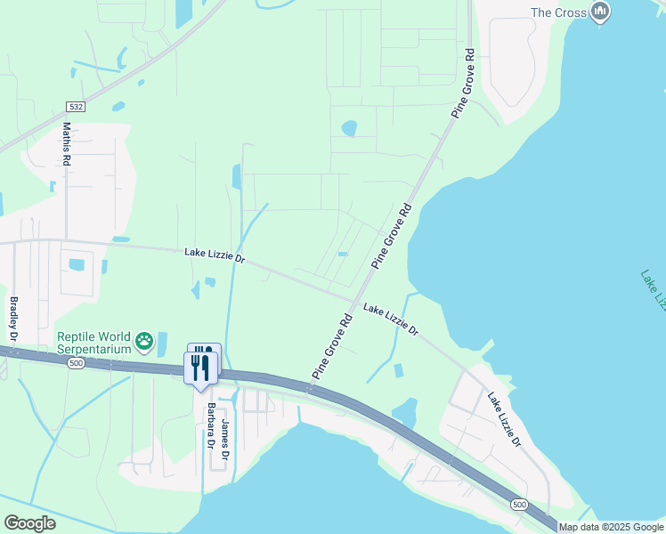 map of restaurants, bars, coffee shops, grocery stores, and more near 5886 Lake Lizzie Drive in St. Cloud