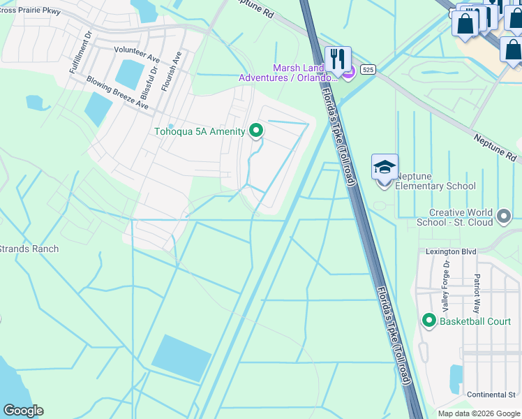 map of restaurants, bars, coffee shops, grocery stores, and more near in Kissimmee