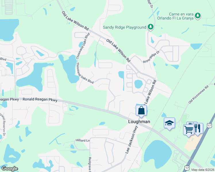 map of restaurants, bars, coffee shops, grocery stores, and more near 107 Quiet Oak Court in Davenport