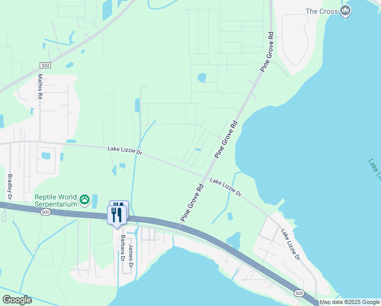 map of restaurants, bars, coffee shops, grocery stores, and more near 5886 Lake Lizzie Drive in St. Cloud